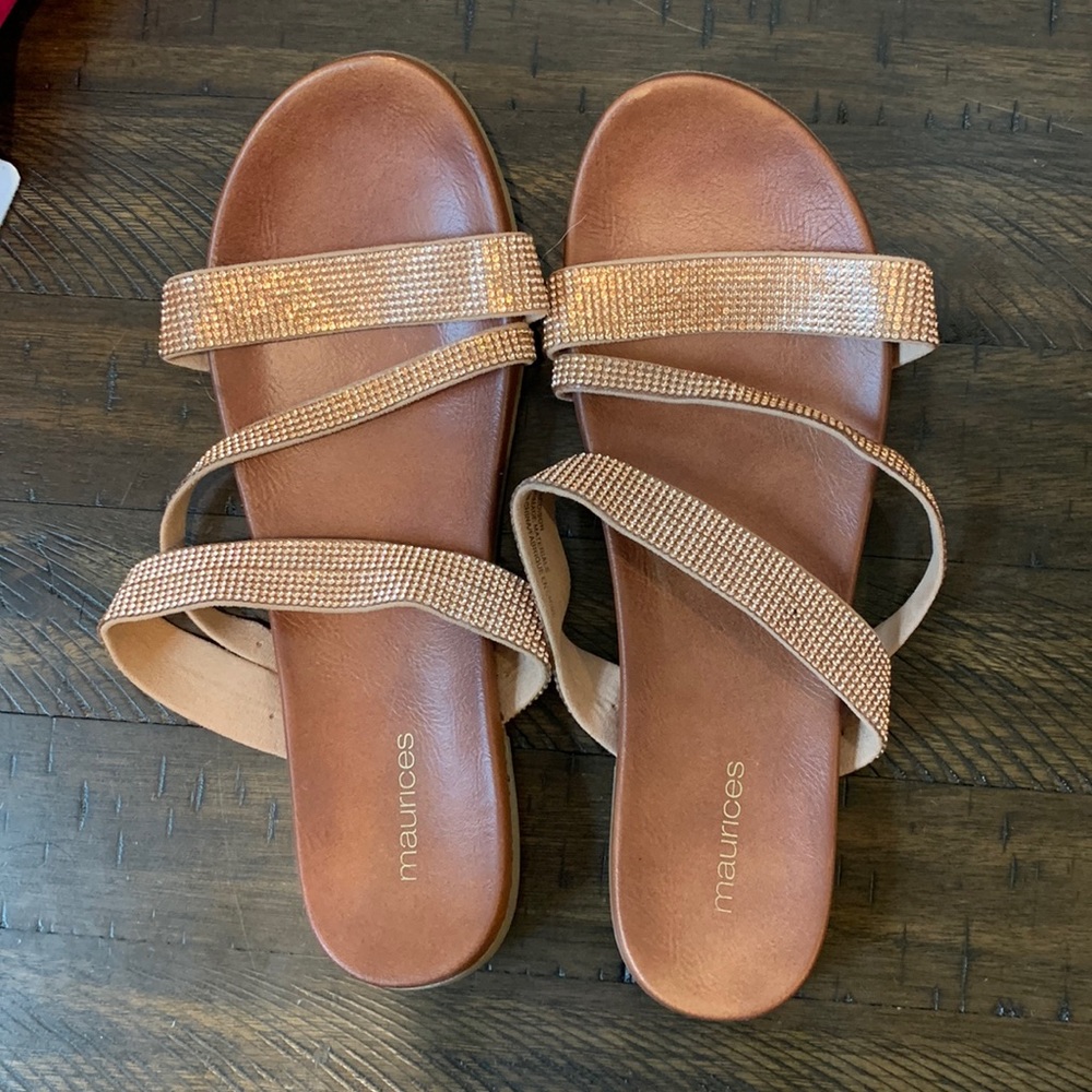 Rose gold rhinestone sandals
